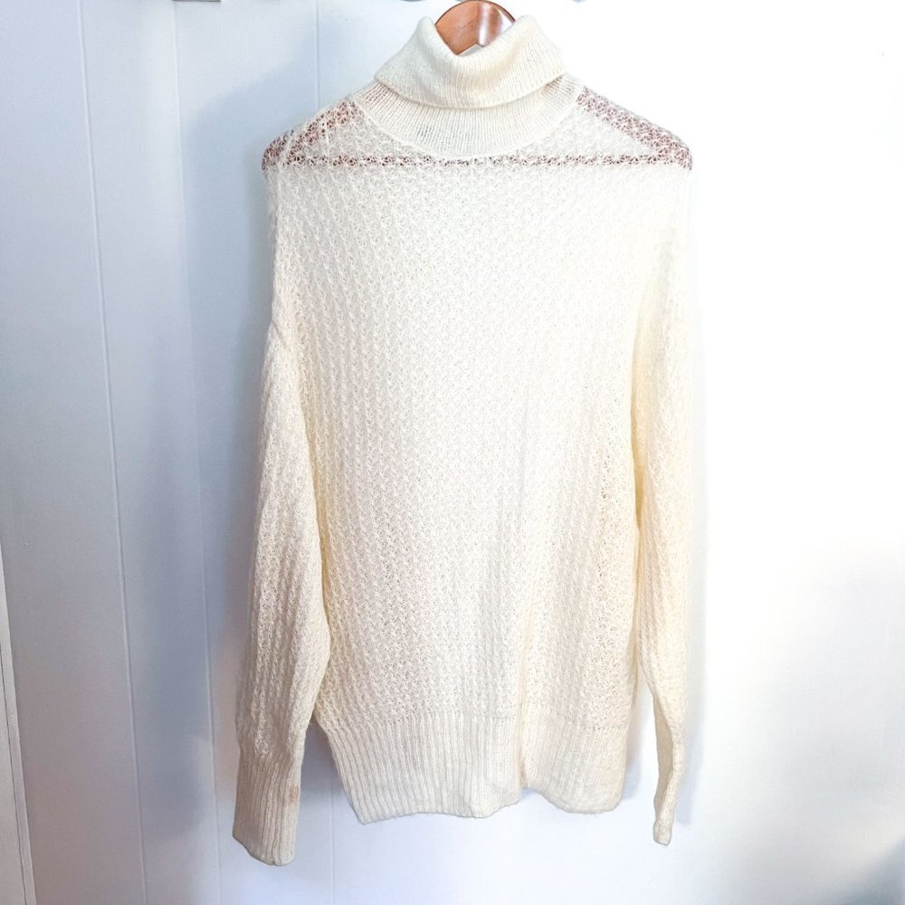 Zara Pointelle Knit Oversized Sweater Limited Edition Ecru Size Small - Picture 4 of 10